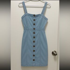 Blue Button-Down Denim Dress